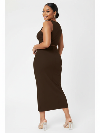 SHEIN PETITE Solid Pencil Skirt